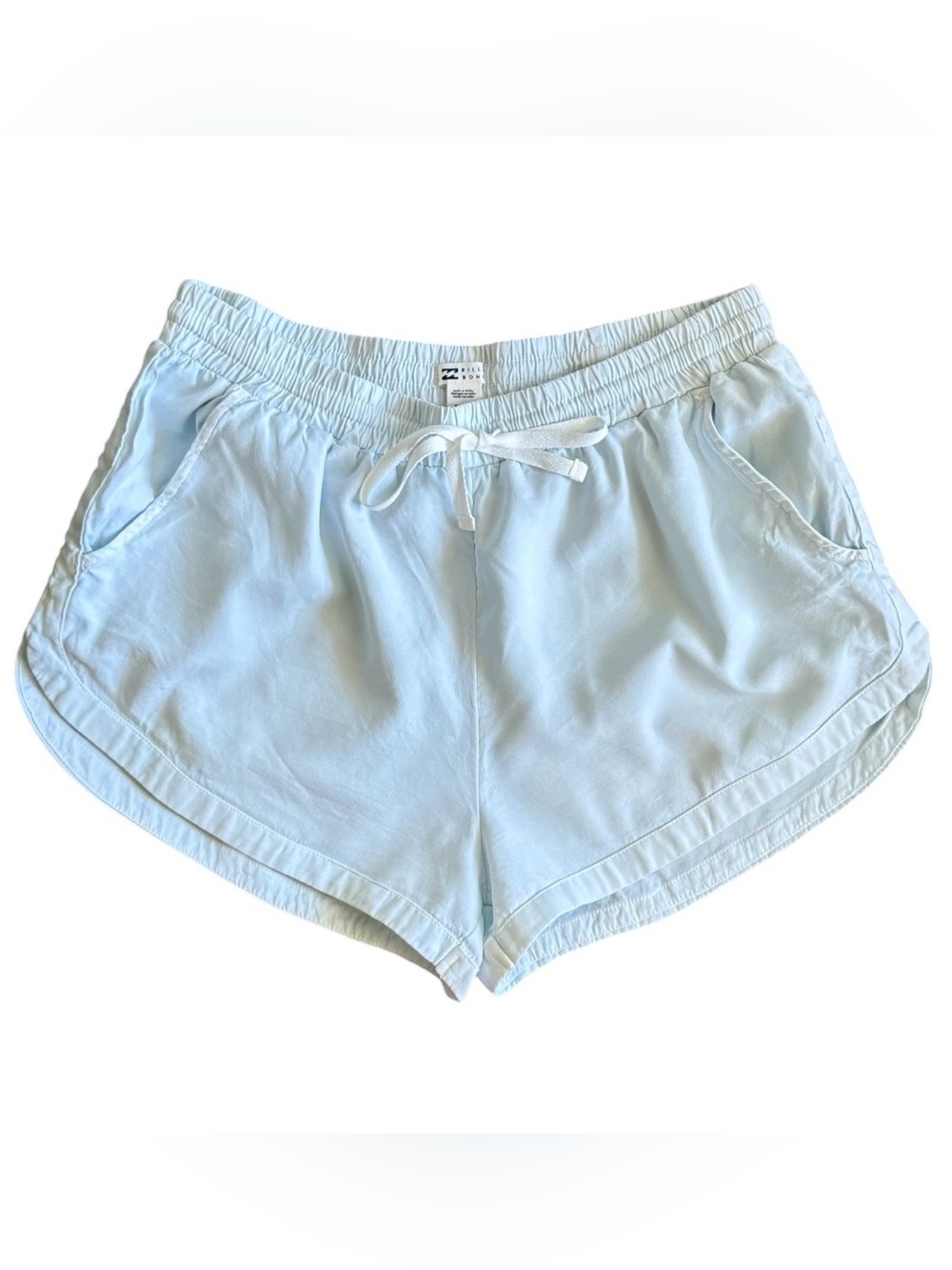 Billabong Road Trippin Shorts Washed Chambray light Blue curved hem pull on XL - Picture 8 of 9